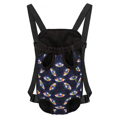LGBT Pride Rainbow Eyes Pattern Print Pet Carrier Backpack