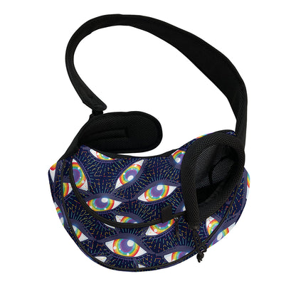 LGBT Pride Rainbow Eyes Pattern Print Pet Sling Carrier