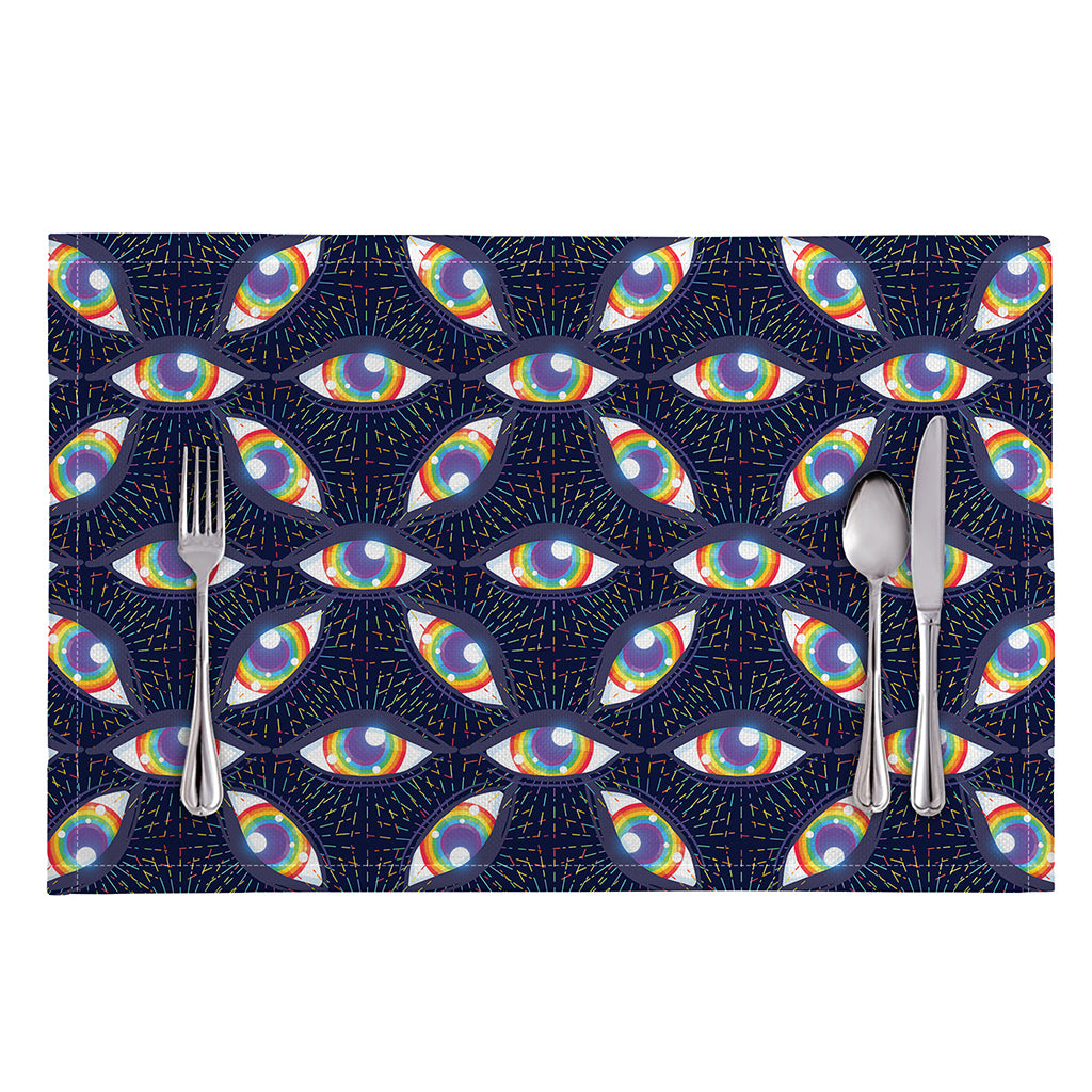 LGBT Pride Rainbow Eyes Pattern Print Placemat