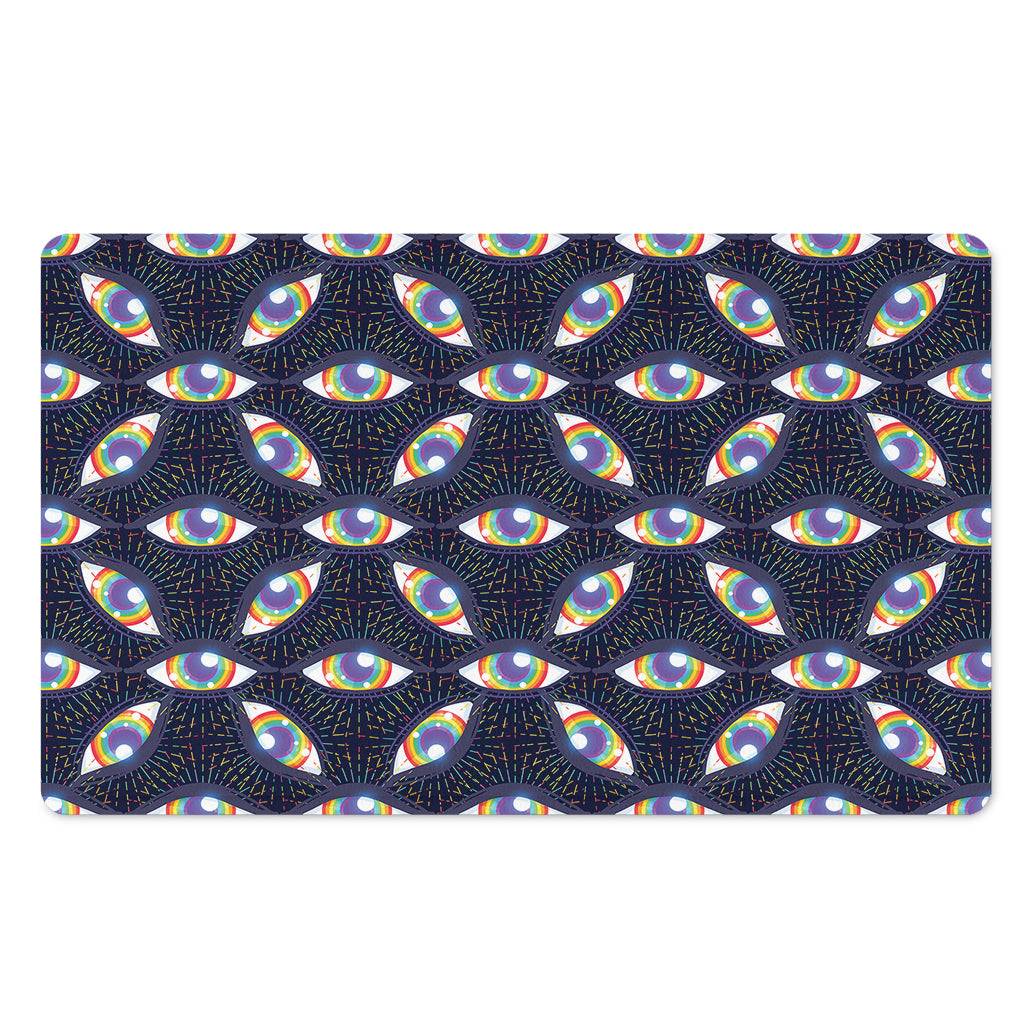 LGBT Pride Rainbow Eyes Pattern Print Polyester Doormat