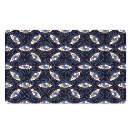 LGBT Pride Rainbow Eyes Pattern Print Polyester Doormat