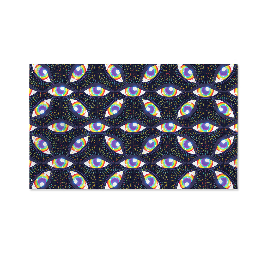 LGBT Pride Rainbow Eyes Pattern Print Polyester Flag