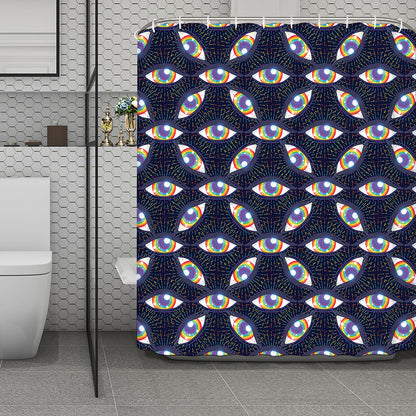 LGBT Pride Rainbow Eyes Pattern Print Polyester Shower Curtain