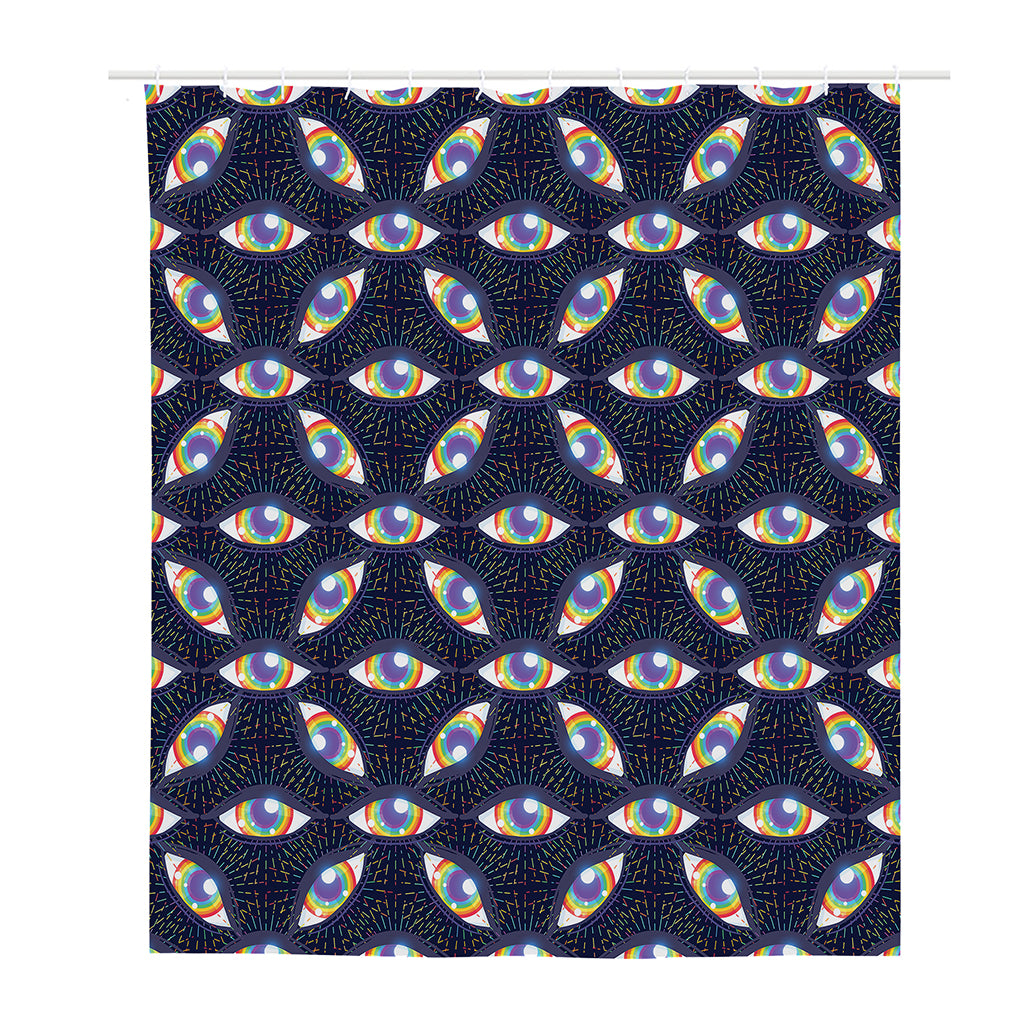 LGBT Pride Rainbow Eyes Pattern Print Polyester Shower Curtain