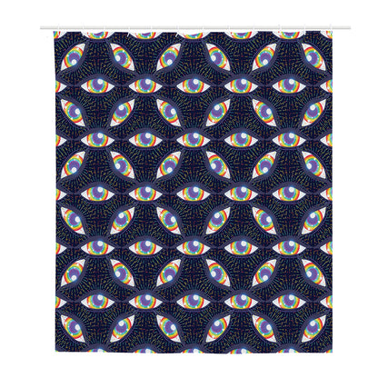 LGBT Pride Rainbow Eyes Pattern Print Polyester Shower Curtain