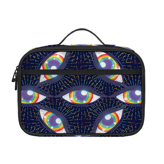 LGBT Pride Rainbow Eyes Pattern Print Portable Lunch Bag