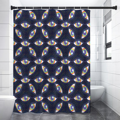 LGBT Pride Rainbow Eyes Pattern Print Premium Shower Curtain