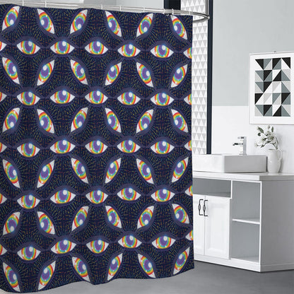 LGBT Pride Rainbow Eyes Pattern Print Premium Shower Curtain