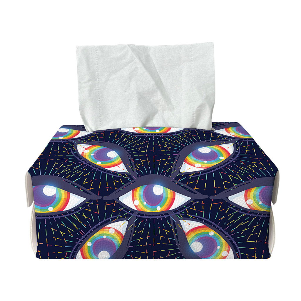 LGBT Pride Rainbow Eyes Pattern Print Rectangle Tissue Box Cover
