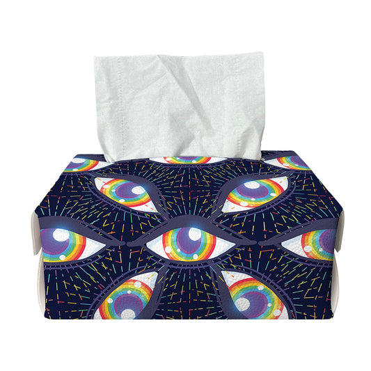 LGBT Pride Rainbow Eyes Pattern Print Rectangle Tissue Box Cover