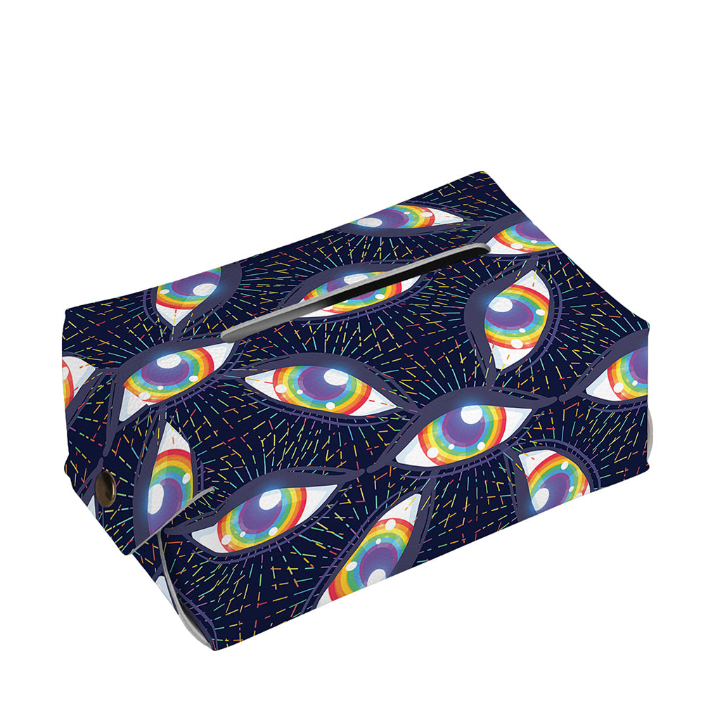 LGBT Pride Rainbow Eyes Pattern Print Rectangle Tissue Box Cover