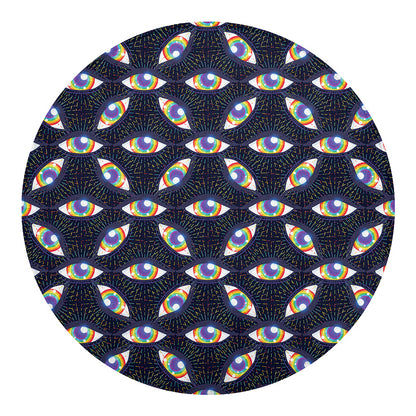LGBT Pride Rainbow Eyes Pattern Print Round Blanket
