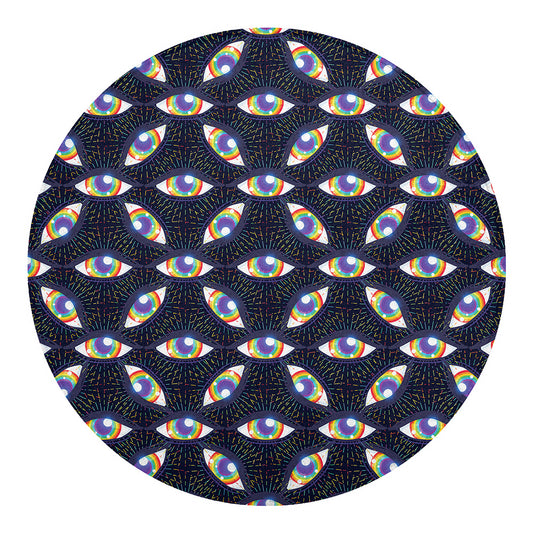 LGBT Pride Rainbow Eyes Pattern Print Round Blanket