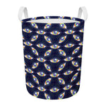 LGBT Pride Rainbow Eyes Pattern Print Round Laundry Basket