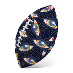 LGBT Pride Rainbow Eyes Pattern Print Rugby Ball