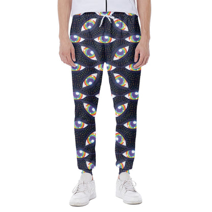 LGBT Pride Rainbow Eyes Pattern Print Scuba Joggers