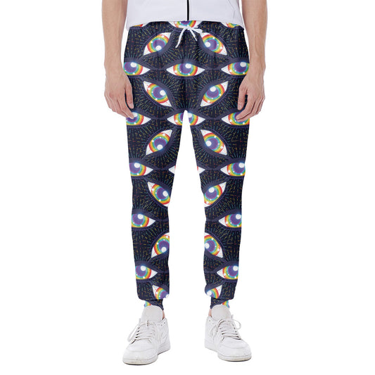 LGBT Pride Rainbow Eyes Pattern Print Scuba Joggers