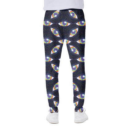 LGBT Pride Rainbow Eyes Pattern Print Scuba Joggers