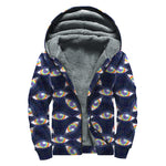 LGBT Pride Rainbow Eyes Pattern Print Sherpa Lined Zip Up Hoodie