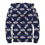 LGBT Pride Rainbow Eyes Pattern Print Sherpa Lined Zip Up Hoodie