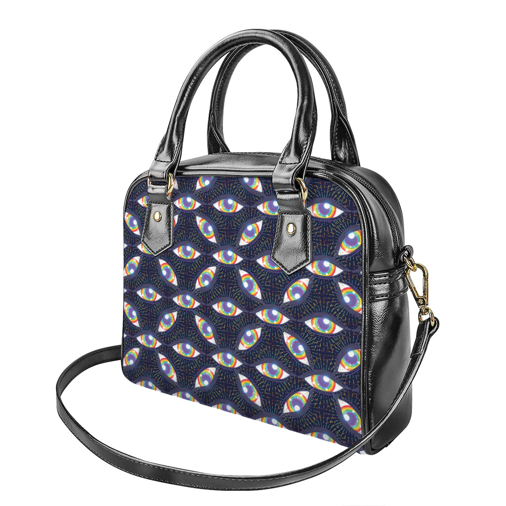 LGBT Pride Rainbow Eyes Pattern Print Shoulder Handbag