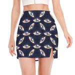 LGBT Pride Rainbow Eyes Pattern Print Side Slit Mini Skirt