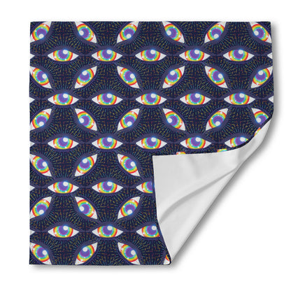 LGBT Pride Rainbow Eyes Pattern Print Silk Bandana