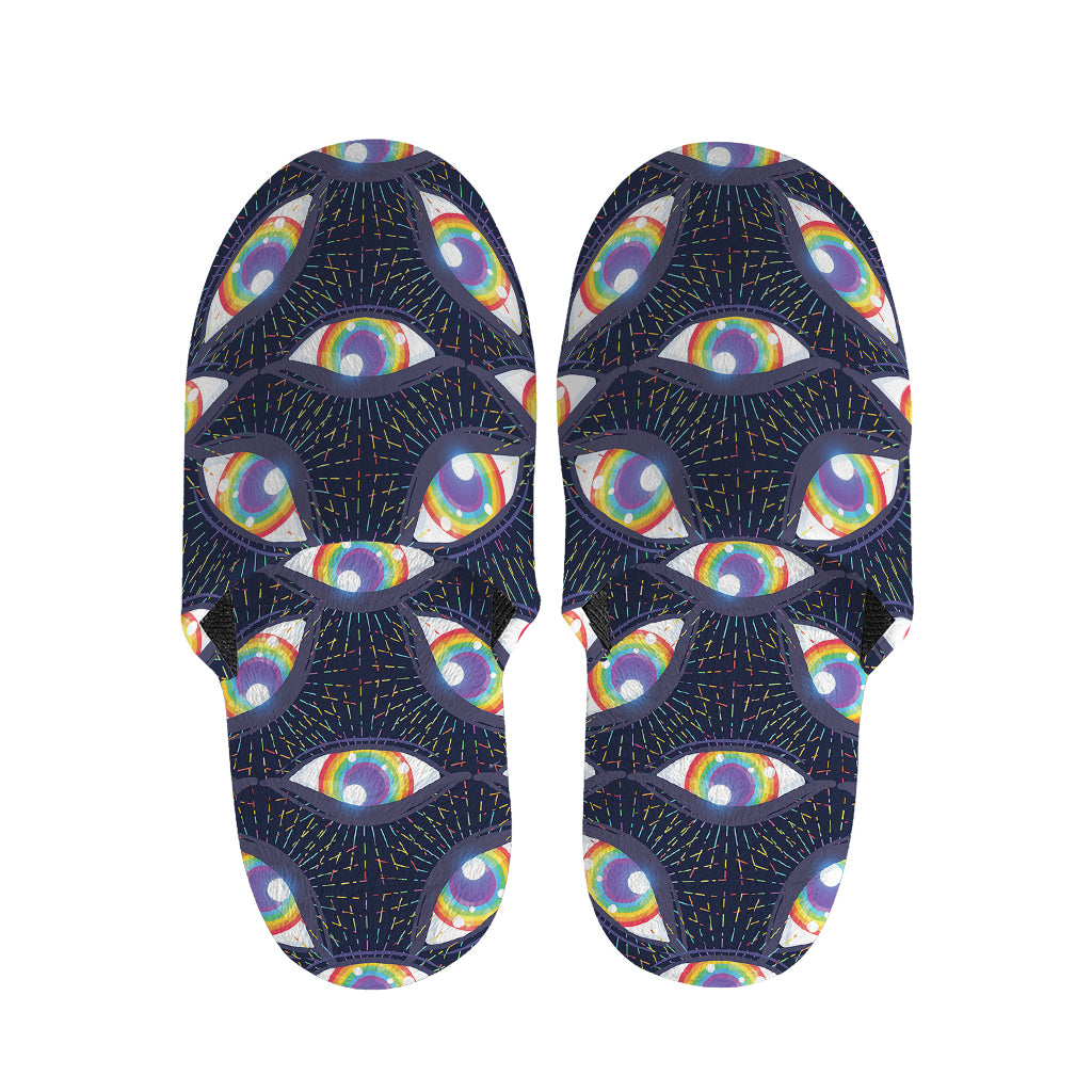 LGBT Pride Rainbow Eyes Pattern Print Slippers