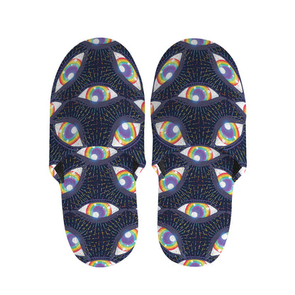 LGBT Pride Rainbow Eyes Pattern Print Slippers