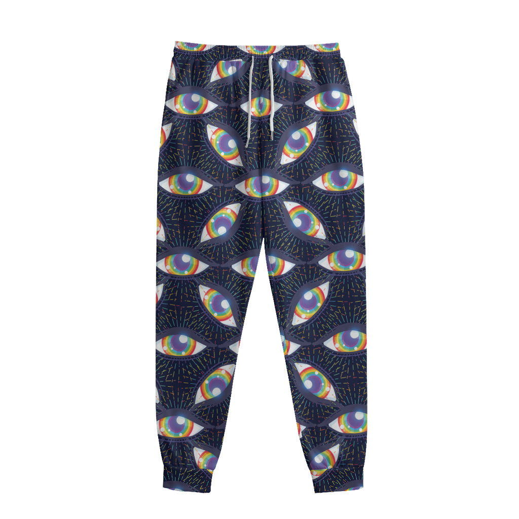 LGBT Pride Rainbow Eyes Pattern Print Sweatpants