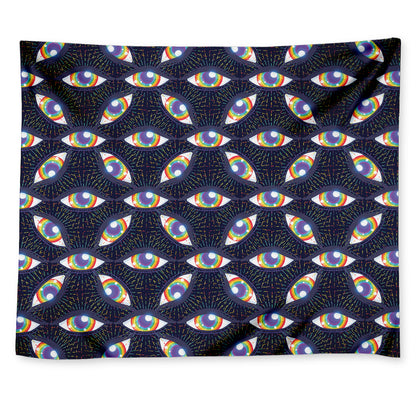 LGBT Pride Rainbow Eyes Pattern Print Tapestry