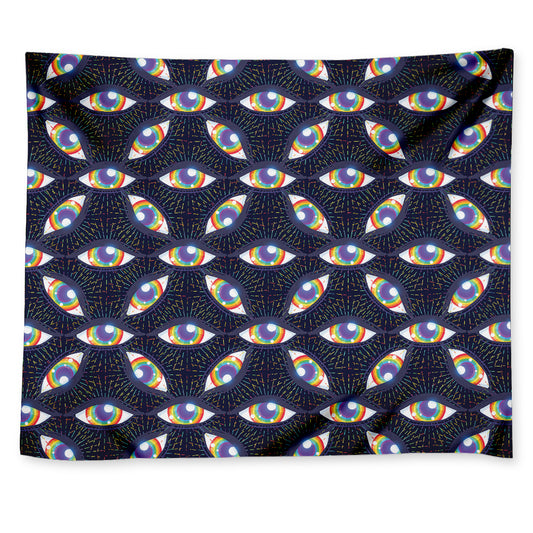 LGBT Pride Rainbow Eyes Pattern Print Tapestry