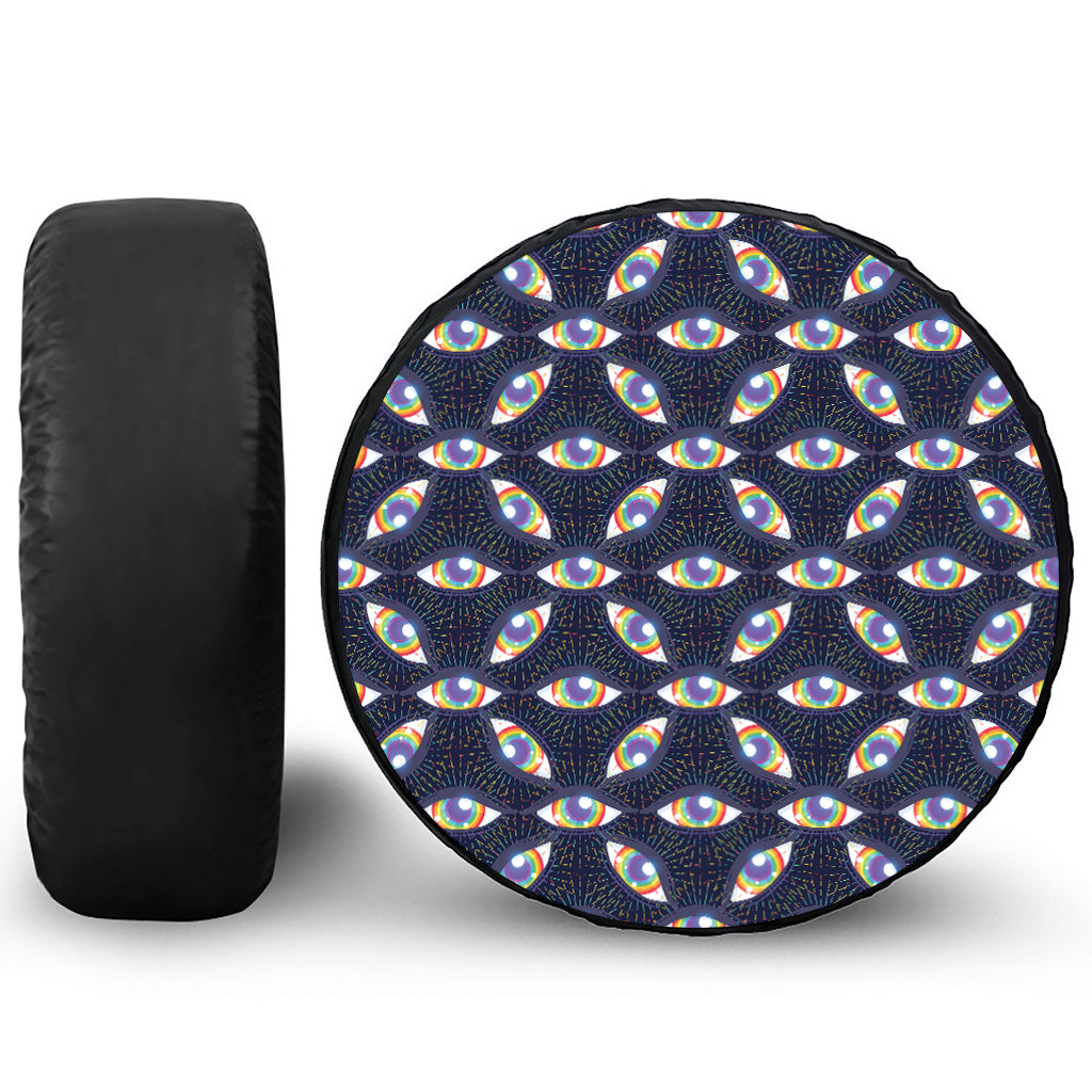 LGBT Pride Rainbow Eyes Pattern Print Tire Cover