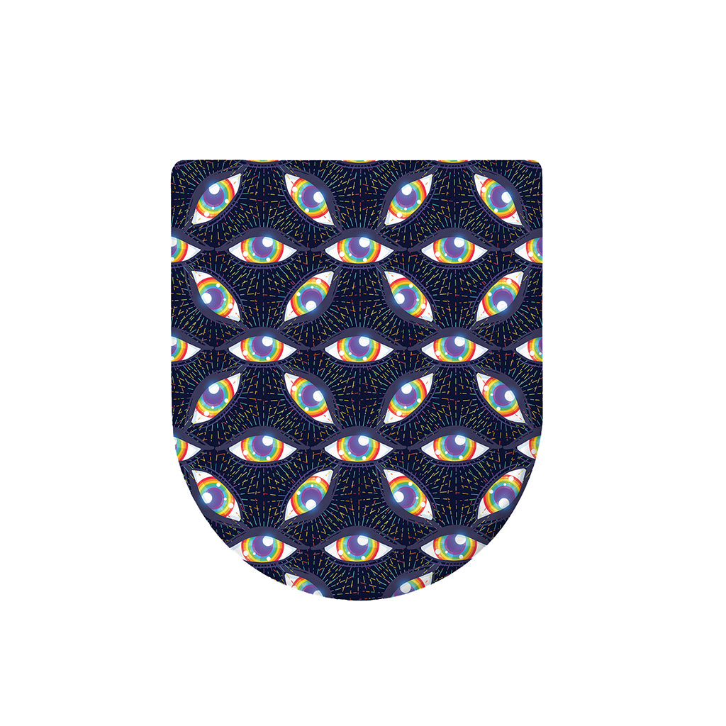 LGBT Pride Rainbow Eyes Pattern Print Toilet Lid Cover