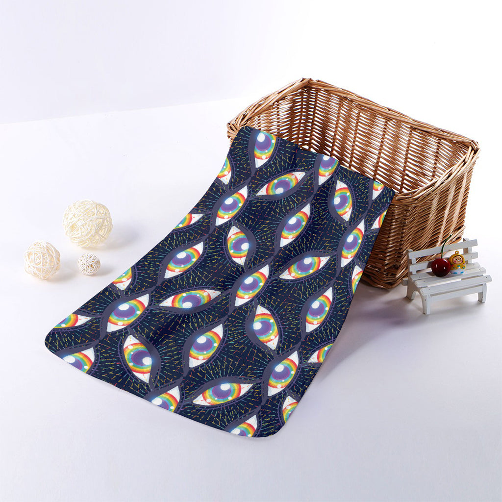 LGBT Pride Rainbow Eyes Pattern Print Towel