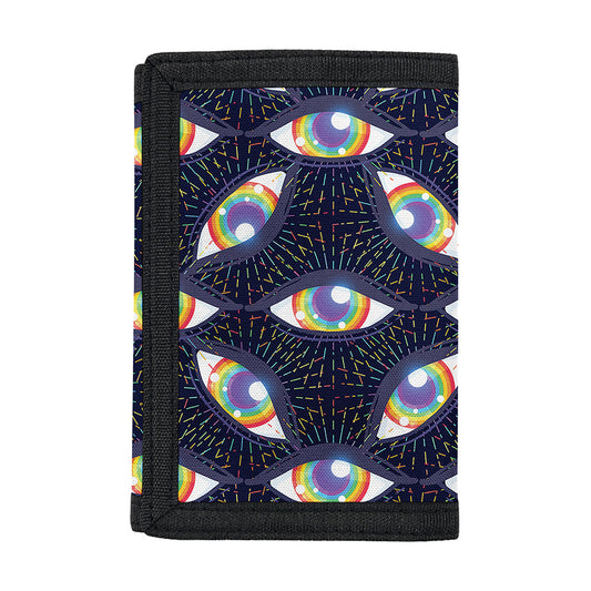 LGBT Pride Rainbow Eyes Pattern Print Trifold Wallet
