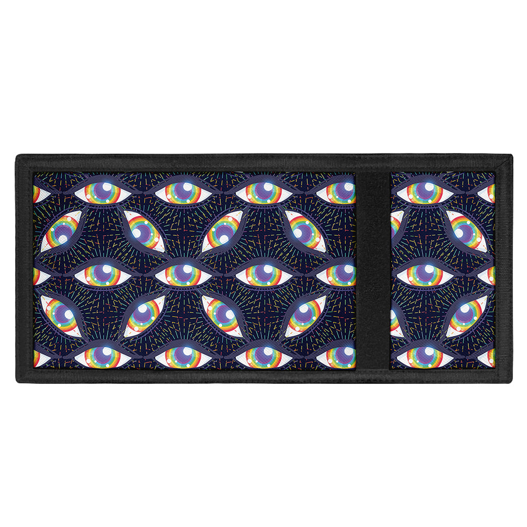 LGBT Pride Rainbow Eyes Pattern Print Trifold Wallet