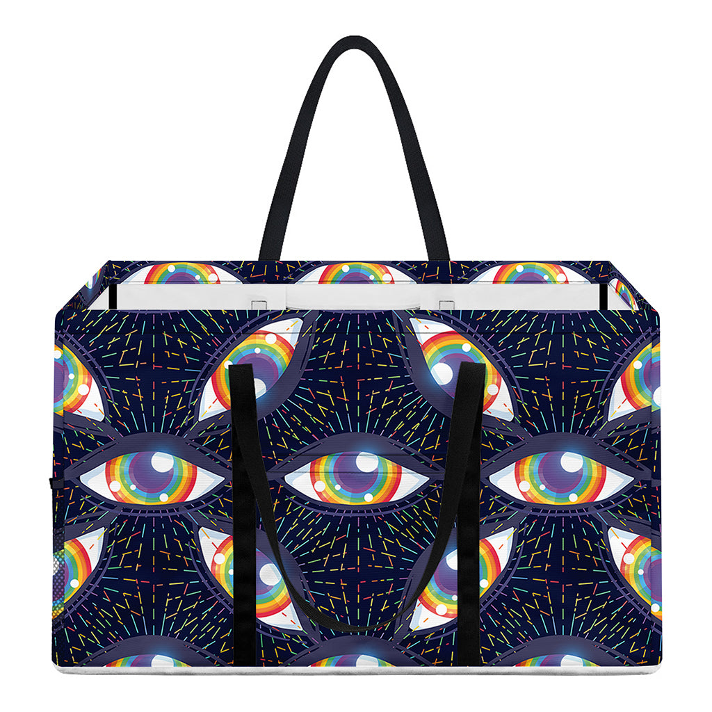 LGBT Pride Rainbow Eyes Pattern Print Utility Tote Bag