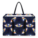 LGBT Pride Rainbow Eyes Pattern Print Utility Tote Bag