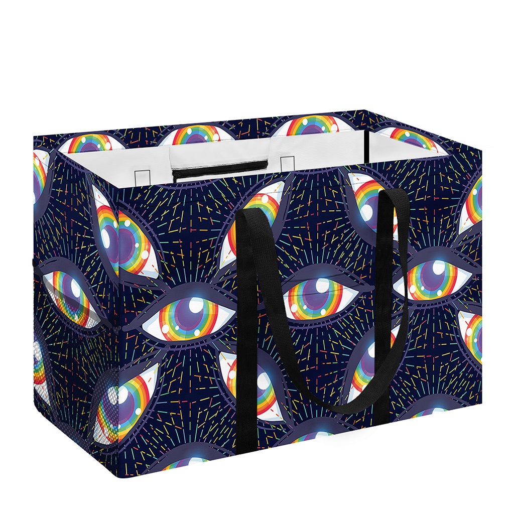 LGBT Pride Rainbow Eyes Pattern Print Utility Tote Bag