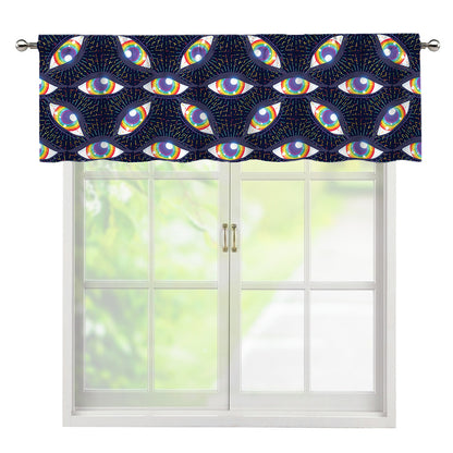 LGBT Pride Rainbow Eyes Pattern Print Window Valance