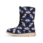 LGBT Pride Rainbow Eyes Pattern Print Winter Boots