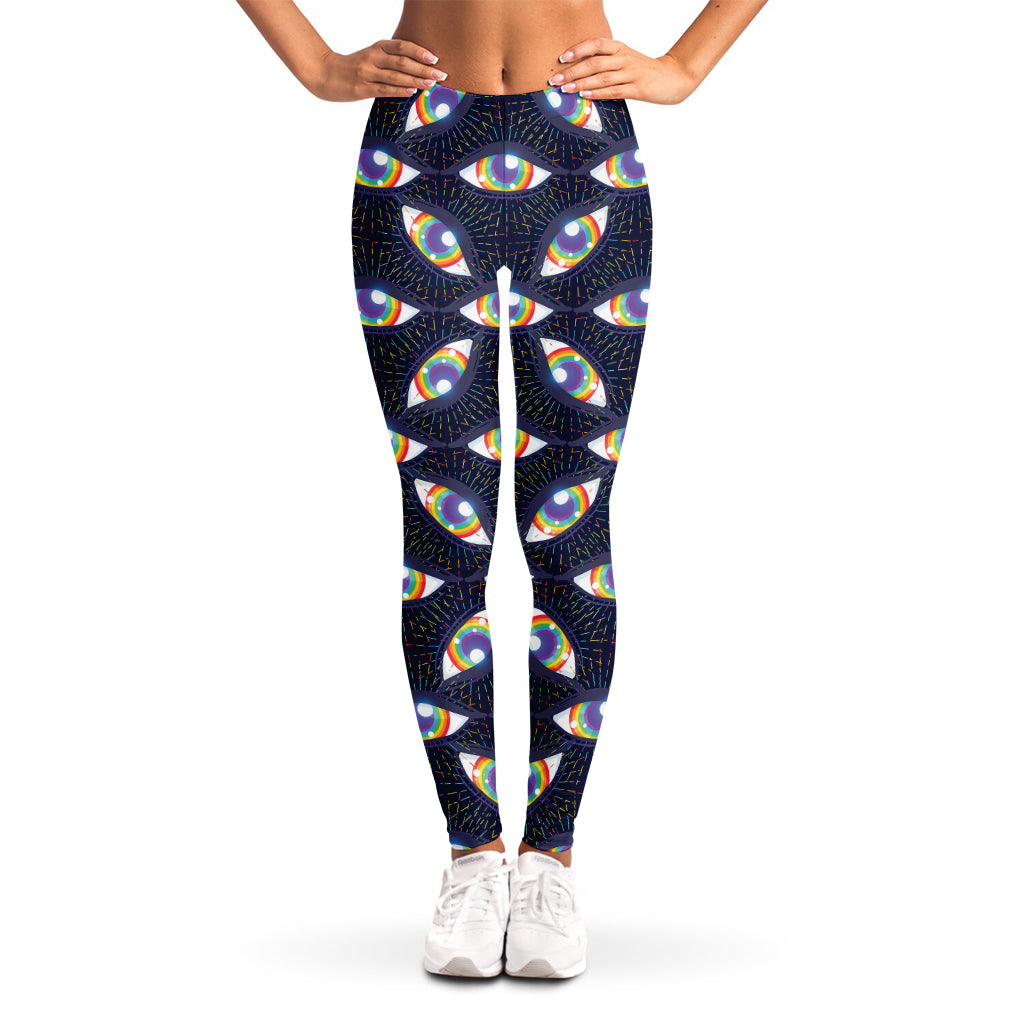 LGBT Pride Rainbow Eyes Pattern Print Women's Leggings