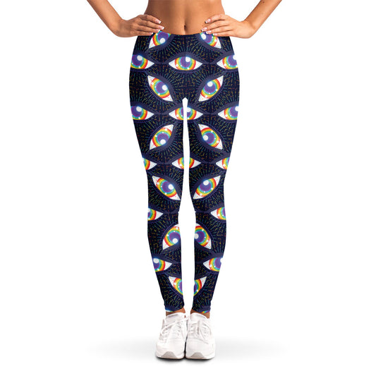 LGBT Pride Rainbow Eyes Pattern Print Women's Leggings