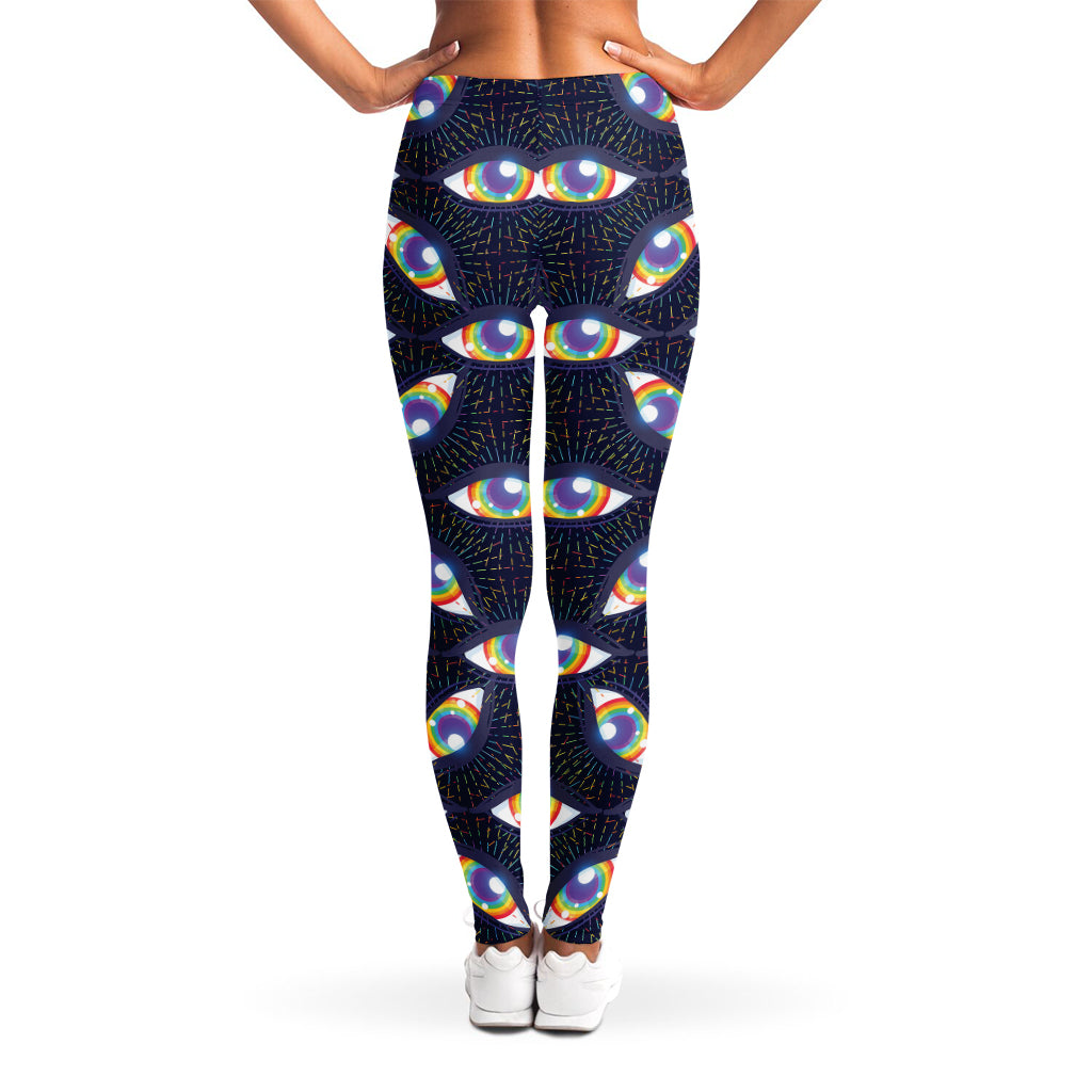 LGBT Pride Rainbow Eyes Pattern Print Women's Leggings