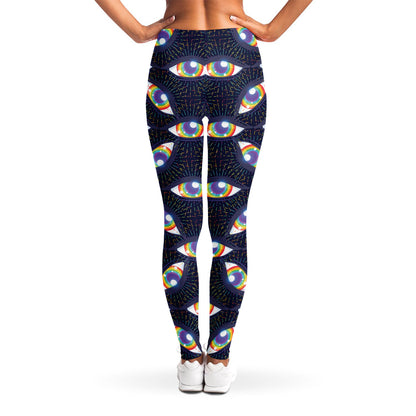 LGBT Pride Rainbow Eyes Pattern Print Women's Leggings