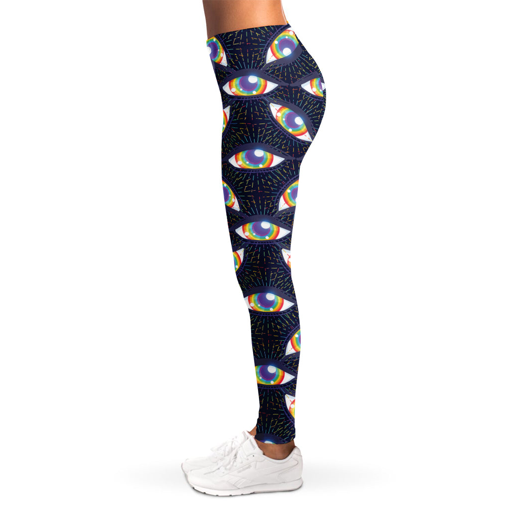 LGBT Pride Rainbow Eyes Pattern Print Women's Leggings