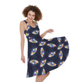 LGBT Pride Rainbow Eyes Pattern Print Sleeveless Knee Length Dress