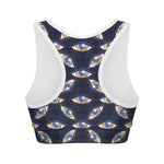 LGBT Pride Rainbow Eyes Pattern Print Women's Sports Bra