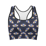 LGBT Pride Rainbow Eyes Pattern Print Women's Sports Bra
